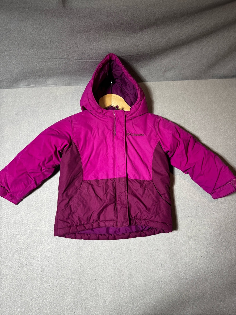 Columbia Kids Two-Tone Pink & Plum Hooded Puffer Jacket